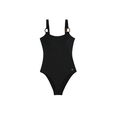 Tommy Hilfiger für Damen. UW0UW06480 Schwarzer Schildpatt Badeanzug mit Ringen (S), Strandbekleidung, Nylon Tommy Hilfiger für Damen. UW0UW06480 Schwarzer Schildpatt Badeanzug mit Ringen (S), Strandbekleidung, Nylon