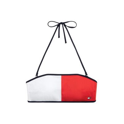 Tommy Hilfiger für Damen. UW0UW06572 Bikinioberteil Farbblock weiß, rot (M), Strandbekleidung, Nylon Tommy Hilfiger für Damen. UW0UW06572 Bikinioberteil Farbblock weiß, rot (M), Strandbekleidung, Nylon