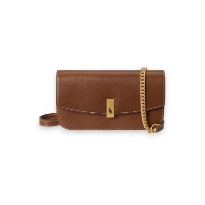 Polo Ralph Lauren für Damen. 427P04993001 Handtasche Polo ID aus Leder mit Kette, braun (OSFA), Lässig Polo Ralph Lauren für Damen. 427P04993001 Handtasche Polo ID aus Leder mit Kette, braun (OSFA), Lässig