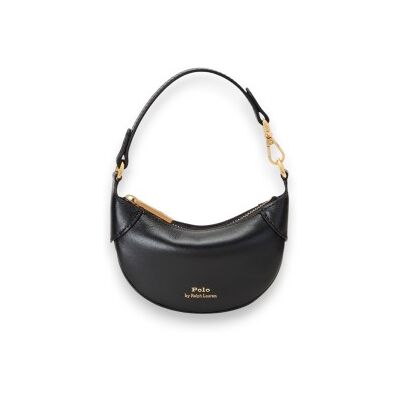 Polo Ralph Lauren für Damen. 427938050001 Halbmond-Handtasche aus Leder, schwarz (OSFA), Lässig Polo Ralph Lauren für Damen. 427938050001 Halbmond-Handtasche aus Leder, schwarz (OSFA), Lässig