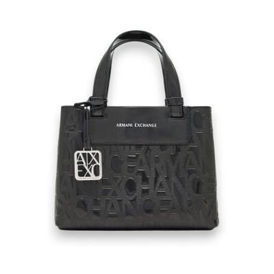 A X Armani Exchange für Damen. XW001576AF17290UC001 Shopper-Tasche mit geprägtem Design und abnehmbarem Anhänger schwarz (OSFA), Lässig, Pol A X Armani Exchange für Damen. XW001576AF17290UC001 Shopper-Tasche mit geprägtem Design und abnehmbarem Anhänger schwarz (OSFA), Lässig, Pol