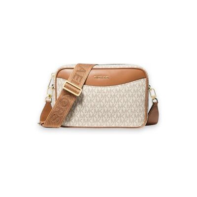 Michael Kors für Damen. 32F6G22C9B Große Bev Umhängetasche mit Logo, beige (OSFA), Lässig, PVC, Polyurethan Michael Kors für Damen. 32F6G22C9B Große Bev Umhängetasche mit Logo, beige (OSFA), Lässig, PVC, Polyurethan