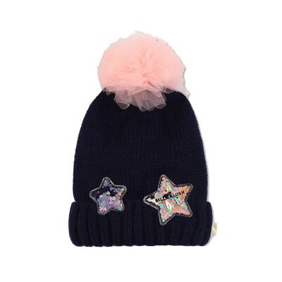 Billieblush für Mädchen. U21525 Marine-Sternmütze (2), Lässig, Wolle, Kinderbekleidung Billieblush für Mädchen. U21525 Marine-Sternmütze (2), Lässig, Wolle, Kinderbekleidung