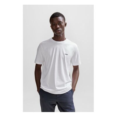 Boss für Herren. 50506373 Elastisches T-shirt weiß (L), Lässig, Baumwolle, Kurzarm Boss für Herren. 50506373 Elastisches T-shirt weiß (L), Lässig, Baumwolle, Kurzarm