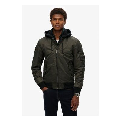Superdry für Herren. M5012080A Militärische Kapuzenjacke MA1 grün (M), Lässig, Polyester Superdry für Herren. M5012080A Militärische Kapuzenjacke MA1 grün (M), Lässig, Polyester