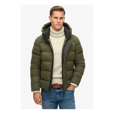 Superdry für Herren. M5011907A Steppjacke mit Kapuze aus Mikrofaser Sport grün (L), Lässig, Recyceltes Polyester, Nachhaltig Superdry für Herren. M5011907A Steppjacke mit Kapuze aus Mikrofaser Sport grün (L), Lässig, Recyceltes Polyester, Nachhaltig