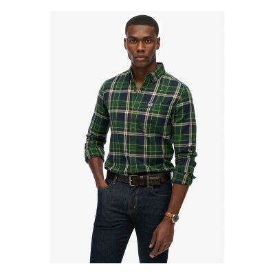 Superdry für Herren. M4011047A Grünes Holzfällerhemd (S), Lässig, Baumwolle, Langarm Superdry für Herren. M4011047A Grünes Holzfällerhemd (S), Lässig, Baumwolle, Langarm