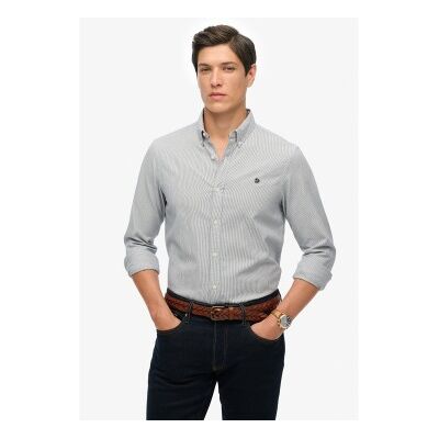 Superdry für Herren. M4011037A Classic Oxford L/S Hemd grau (S), Lässig, Baumwolle, Langarm Superdry für Herren. M4011037A Classic Oxford L/S Hemd grau (S), Lässig, Baumwolle, Langarm