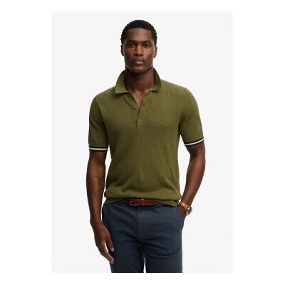 Superdry für Herren. M1110458A Grünes Poloshirt mit Textur (L), Lässig, Baumwolle, Kurzarm Superdry für Herren. M1110458A Grünes Poloshirt mit Textur (L), Lässig, Baumwolle, Kurzarm