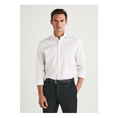 Hackett London für Herren. HM304529 Weißes Popeline-Hemd (165), Lässig, Langarm, Bio-Baumwolle, Nachhaltig Hackett London für Herren. HM304529 Weißes Popeline-Hemd (165), Lässig, Langarm, Bio-Baumwolle, Nachhaltig