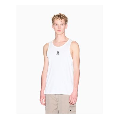 A X Armani Exchange für Herren. XM001794AF19963U0009 Ärmelloses T-Shirt mit Rippbündchen und weißem Logo (L), Lässig, Baumwolle, Ärmellos / A X Armani Exchange für Herren. XM001794AF19963U0009 Ärmelloses T-Shirt mit Rippbündchen und weißem Logo (L), Lässig, Baumwolle, Ärmellos /