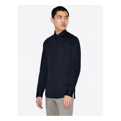A X Armani Exchange für Herren. 8NZCBDZN10Z1510 Klassisches marineblaues Hemd (M), Lässig, Party, Baumwolle, Langarm A X Armani Exchange für Herren. 8NZCBDZN10Z1510 Klassisches marineblaues Hemd (M), Lässig, Party, Baumwolle, Langarm