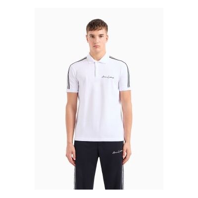 A X Armani Exchange für Herren. 8NZFSGZJ81Z1100 Einfarbiges weißes Poloshirt (L), Lässig, Baumwolle, Kurzarm A X Armani Exchange für Herren. 8NZFSGZJ81Z1100 Einfarbiges weißes Poloshirt (L), Lässig, Baumwolle, Kurzarm