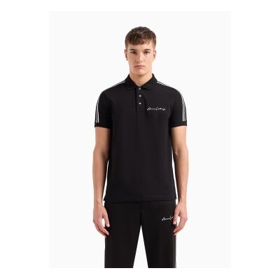 A X Armani Exchange für Herren. 8NZFSGZJ81Z1200 Einfarbiges schwarzes Poloshirt (M), Lässig, Baumwolle, Kurzarm A X Armani Exchange für Herren. 8NZFSGZJ81Z1200 Einfarbiges schwarzes Poloshirt (M), Lässig, Baumwolle, Kurzarm