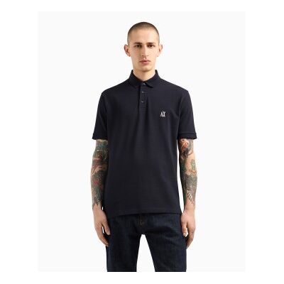 A X Armani Exchange für Herren. XM000367AF13022UB101 Marineblaues Kurzarm-Poloshirt (L), Lässig, Baumwolle A X Armani Exchange für Herren. XM000367AF13022UB101 Marineblaues Kurzarm-Poloshirt (L), Lässig, Baumwolle