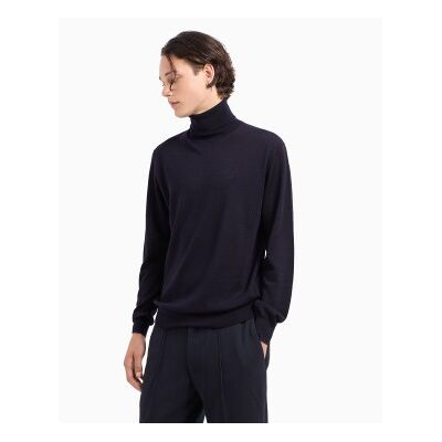 A X Armani Exchange für Herren. 8NZM3CZM8AZ1510 Marineblauer Rollkragenpullover (XXL), Lässig, Wolle A X Armani Exchange für Herren. 8NZM3CZM8AZ1510 Marineblauer Rollkragenpullover (XXL), Lässig, Wolle