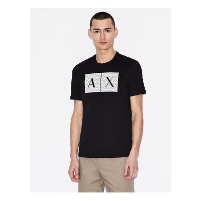 A X Armani Exchange für Herren. 8NZTCKZ8H4Z1200 Quadrate T-shirt schwarz (M), Lässig, Baumwolle, Kurzarm A X Armani Exchange für Herren. 8NZTCKZ8H4Z1200 Quadrate T-shirt schwarz (M), Lässig, Baumwolle, Kurzarm