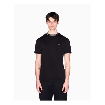 A X Armani Exchange für Herren. XM002484AF21936UC001 Schwarzes Crew-T-Shirt (XS), Lässig, Baumwolle, Kurzarm A X Armani Exchange für Herren. XM002484AF21936UC001 Schwarzes Crew-T-Shirt (XS), Lässig, Baumwolle, Kurzarm