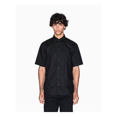 A X Armani Exchange für Herren. XM001935AF16631UC001 Jacquard-Hemd schwarz (XS), Lässig, Baumwolle, Kurzarm A X Armani Exchange für Herren. XM001935AF16631UC001 Jacquard-Hemd schwarz (XS), Lässig, Baumwolle, Kurzarm