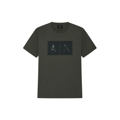 A X Armani Exchange für Herren. 8NZTCKZ8H4ZM8317 Lässiges dunkelgrünes T-Shirt (S), Baumwolle, Kurzarm A X Armani Exchange für Herren. 8NZTCKZ8H4ZM8317 Lässiges dunkelgrünes T-Shirt (S), Baumwolle, Kurzarm
