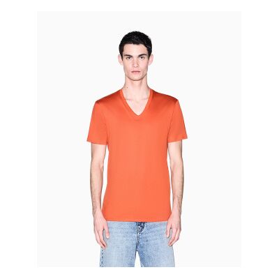 A X Armani Exchange für Herren. 8NZT75ZJA5ZU3040 T-Shirt mit V-Ausschnitt (XS), Lässig, Orange, Baumwolle, Kurzarm A X Armani Exchange für Herren. 8NZT75ZJA5ZU3040 T-Shirt mit V-Ausschnitt (XS), Lässig, Orange, Baumwolle, Kurzarm