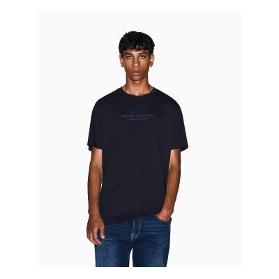 A X Armani Exchange für Herren. XM001280AF10361UB101 Normales T-Shirt mit navyfarbenem Logo (XL), Lässig, Baumwolle, Kurzarm, Marine A X Armani Exchange für Herren. XM001280AF10361UB101 Normales T-Shirt mit navyfarbenem Logo (XL), Lässig, Baumwolle, Kurzarm, Marine