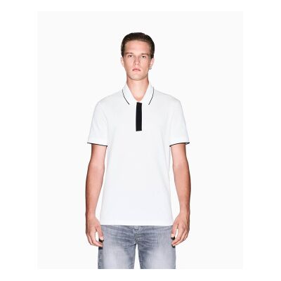 A X Armani Exchange für Herren. XM001285AF10366U0009 Ideal Polo (L), Weiß, Lässig, Baumwolle, Kurzarm A X Armani Exchange für Herren. XM001285AF10366U0009 Ideal Polo (L), Weiß, Lässig, Baumwolle, Kurzarm