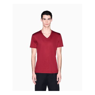 A X Armani Exchange für Herren. 8NZT75ZJA5ZU5101 Burgunderfarbenes T-Shirt mit V-Ausschnitt (M), Lässig, Baumwolle, Kurzarm, Bordeaux A X Armani Exchange für Herren. 8NZT75ZJA5ZU5101 Burgunderfarbenes T-Shirt mit V-Ausschnitt (M), Lässig, Baumwolle, Kurzarm, Bordeaux