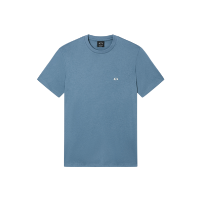 A X Armani Exchange für Herren. XM001568AF10358U9302 Blaues Basic-T-Shirt (M), Lässig, Baumwolle, Kurzarm A X Armani Exchange für Herren. XM001568AF10358U9302 Blaues Basic-T-Shirt (M), Lässig, Baumwolle, Kurzarm