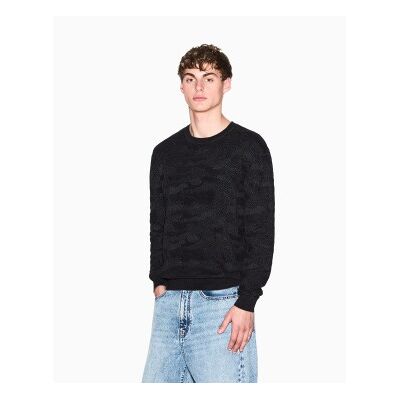 A X Armani Exchange für Herren. XM001976AF11966UC001 Schwarzer merzerisierter Feinstrick-Pullover (S), Lässig, Polyester A X Armani Exchange für Herren. XM001976AF11966UC001 Schwarzer merzerisierter Feinstrick-Pullover (S), Lässig, Polyester