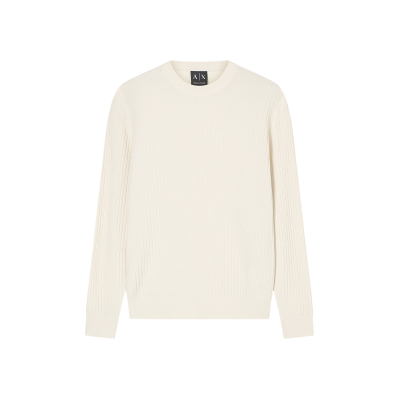 A X Armani Exchange für Herren. XM002161AF20139U1074 Pullover mit Rundhalsausschnitt beige (L), Lässig, Baumwolle, Langarm A X Armani Exchange für Herren. XM002161AF20139U1074 Pullover mit Rundhalsausschnitt beige (L), Lässig, Baumwolle, Langarm