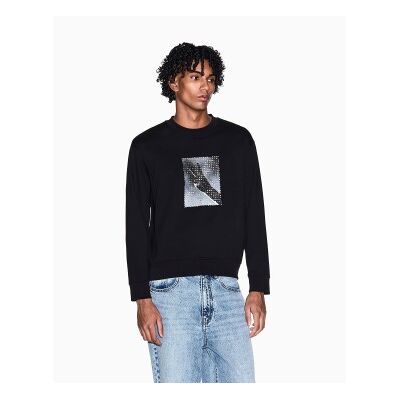 A X Armani Exchange für Herren. XM002226AF10830UC001 Morden Grafik Sweatshirt schwarz (L), Lässig, Baumwolle, Kurzarm A X Armani Exchange für Herren. XM002226AF10830UC001 Morden Grafik Sweatshirt schwarz (L), Lässig, Baumwolle, Kurzarm