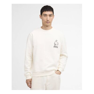 Barbour international für Herren. MOL0750 Sweatshirt Staithes off-white (L), Weiß, Lässig, Baumwolle Barbour international für Herren. MOL0750 Sweatshirt Staithes off-white (L), Weiß, Lässig, Baumwolle