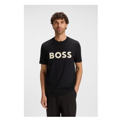 Boss für Herren. 50548411 Iconic Zone T-shirt schwarz (S), Lässig, Baumwolle, Kurzarm Boss für Herren. 50548411 Iconic Zone T-shirt schwarz (S), Lässig, Baumwolle, Kurzarm