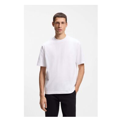 Boss für Herren. 50479928 T-Shirt in Übergröße, weiß (M), Lässig, Baumwolle, Kurzarm Boss für Herren. 50479928 T-Shirt in Übergröße, weiß (M), Lässig, Baumwolle, Kurzarm