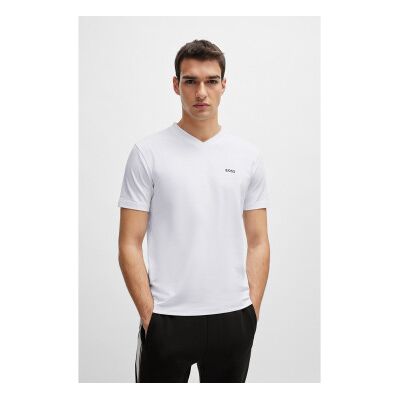 Boss für Herren. 50506347 T-shirt V weiß (M), Lässig, Baumwolle, Kurzarm Boss für Herren. 50506347 T-shirt V weiß (M), Lässig, Baumwolle, Kurzarm