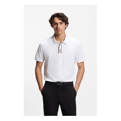 Boss für Herren. 50549362 Paddy-Poloshirt mit gestreifter Knopfleiste und weißem Logo (S), Lässig, Baumwolle, Kurzarm Boss für Herren. 50549362 Paddy-Poloshirt mit gestreifter Knopfleiste und weißem Logo (S), Lässig, Baumwolle, Kurzarm
