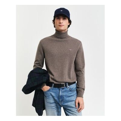 Gant für Herren. 8060070 Pullover aus Baumwolle und Wolle mit grünem Rollkragen (XL), Braun, Lässig Gant für Herren. 8060070 Pullover aus Baumwolle und Wolle mit grünem Rollkragen (XL), Braun, Lässig