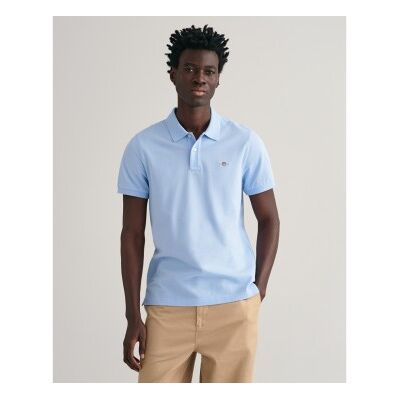 Gant für Herren. 2210 Piqué-Poloshirt Regular Fit Shield blau (S), Lässig, Baumwolle, Klassisch, Kurzarm Gant für Herren. 2210 Piqué-Poloshirt Regular Fit Shield blau (S), Lässig, Baumwolle, Klassisch, Kurzarm