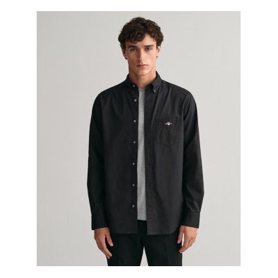 Gant für Herren. 3000100 Klassisches Popeline-Hemd Regular Fit schwarz (S), Lässig, Baumwolle, Langarm Gant für Herren. 3000100 Klassisches Popeline-Hemd Regular Fit schwarz (S), Lässig, Baumwolle, Langarm