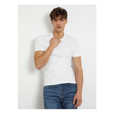 Guess für Herren. M2YI72I3Z14 T-Shirt mit kleinem weißen Logo (XL), Lässig, Baumwolle, Kurzarm Guess für Herren. M2YI72I3Z14 T-Shirt mit kleinem weißen Logo (XL), Lässig, Baumwolle, Kurzarm