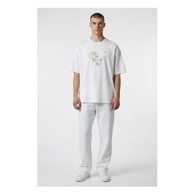 Guess für Herren. M6GI11K2992 Triangle Hd T-shirt weiß (L), Lässig, Baumwolle, Kurzarm Guess für Herren. M6GI11K2992 Triangle Hd T-shirt weiß (L), Lässig, Baumwolle, Kurzarm