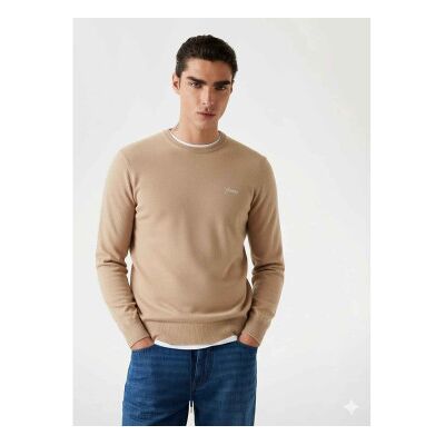 Guess für Herren. M5YR26Z0122 Beigefarbener Pullover aus Wollmischung (S), Lässig, Polyester Guess für Herren. M5YR26Z0122 Beigefarbener Pullover aus Wollmischung (S), Lässig, Polyester