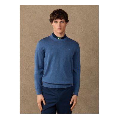 Hackett London für Herren. HM7000116 Ess Cotton Crew-Pullover, blau (3XL), Lässig, Baumwolle Hackett London für Herren. HM7000116 Ess Cotton Crew-Pullover, blau (3XL), Lässig, Baumwolle