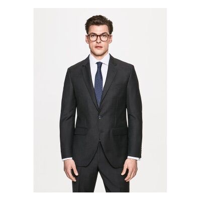 Hackett London für Herren. HM441678 Amerikanischer Blazer aus unifarbener dunkelgrauer Wolle (44/34), Lässig, Klassisch Hackett London für Herren. HM441678 Amerikanischer Blazer aus unifarbener dunkelgrauer Wolle (44/34), Lässig, Klassisch