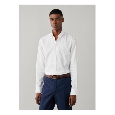 Hackett London für Herren. HM3010835 Essential Dyed Hemd weiß (S), Lässig, Baumwolle, Langarm Hackett London für Herren. HM3010835 Essential Dyed Hemd weiß (S), Lässig, Baumwolle, Langarm