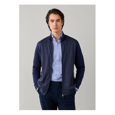 Hackett London für Herren. HM5800124 Marineblaue Hybrid-Sweatshirt (L), Lässig, Baumwolle Hackett London für Herren. HM5800124 Marineblaue Hybrid-Sweatshirt (L), Lässig, Baumwolle