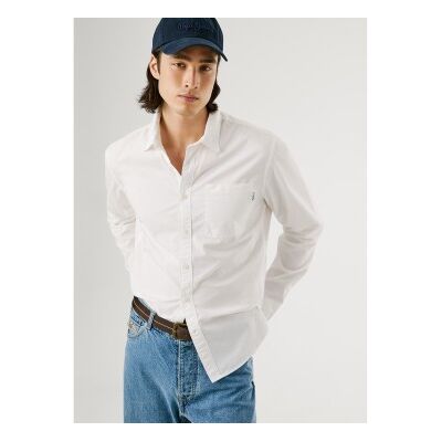 Pepe Jeans für Herren. PM3090838 Weißes Creed-Hemd (XXL), Lässig, Baumwolle, Langarm Pepe Jeans für Herren. PM3090838 Weißes Creed-Hemd (XXL), Lässig, Baumwolle, Langarm