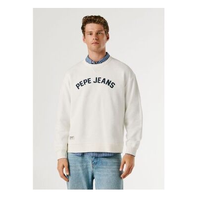 Pepe Jeans für Herren. PM5800146 Off-white Gio Sweatshirt (XL), Weiß, Lässig, Baumwolle Pepe Jeans für Herren. PM5800146 Off-white Gio Sweatshirt (XL), Weiß, Lässig, Baumwolle