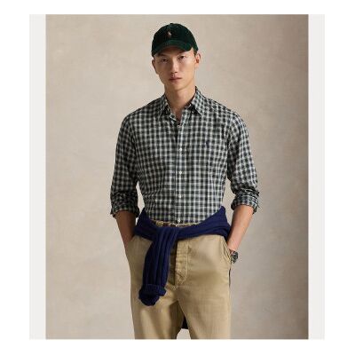 Polo Ralph Lauren für Herren. 710953644007 Custom Fit Twill-Hemd mit marineblauen Karos (M), Lässig, Baumwolle, Langarm Polo Ralph Lauren für Herren. 710953644007 Custom Fit Twill-Hemd mit marineblauen Karos (M), Lässig, Baumwolle, Langarm